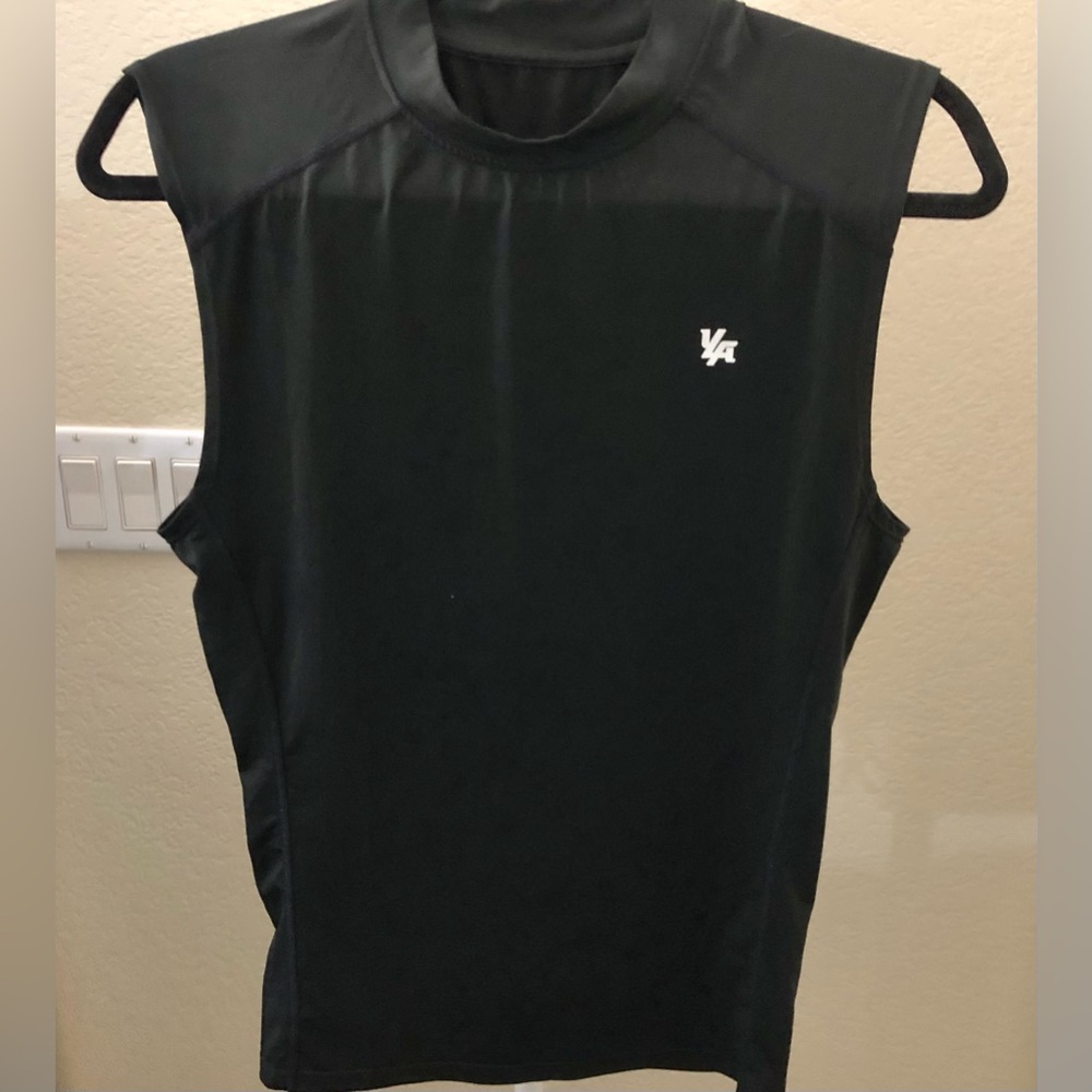 YoungLA Black Athletic Tank with Silver Logo